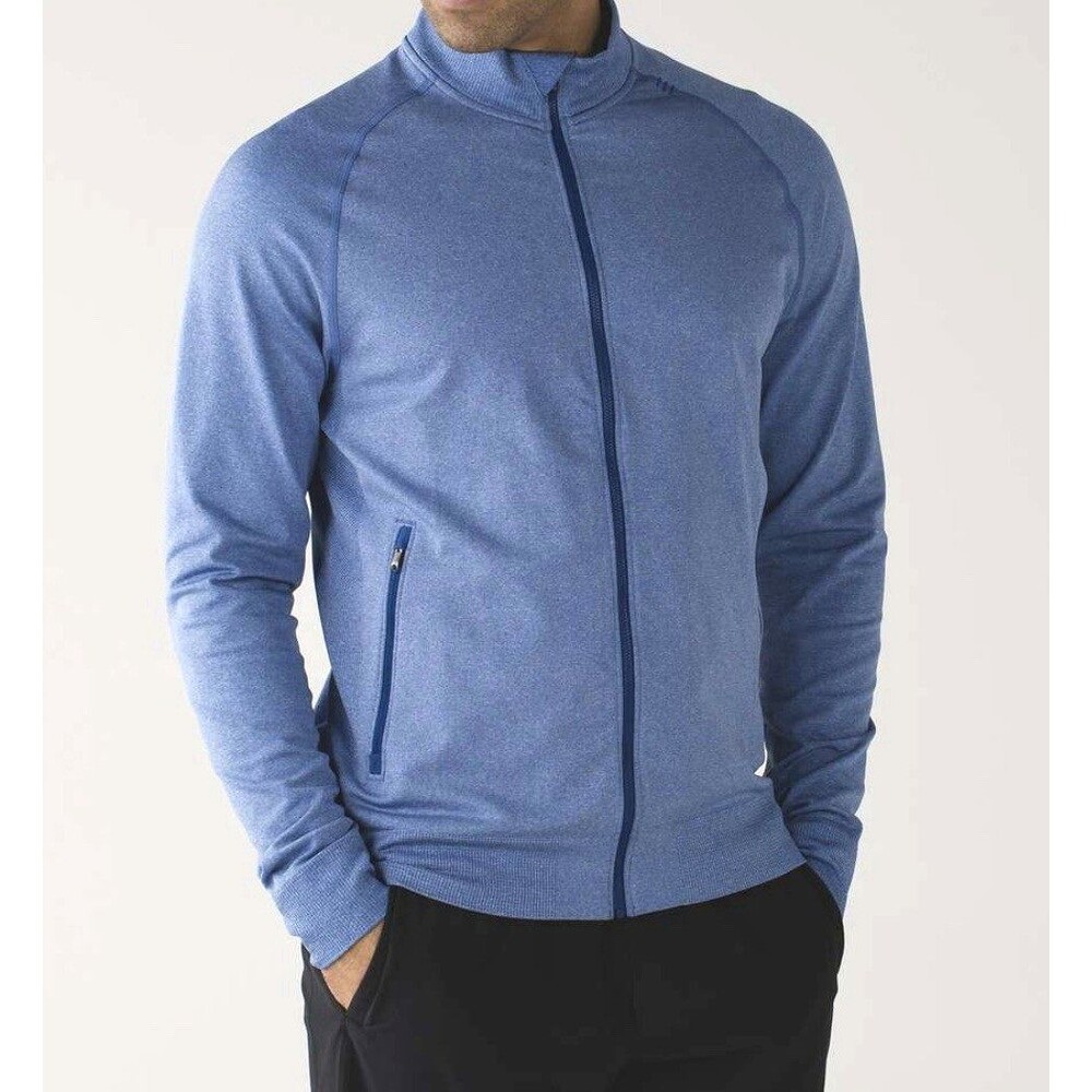 Lululemon Pulse Jacket Mens Large Blue Full Zip Track Performance